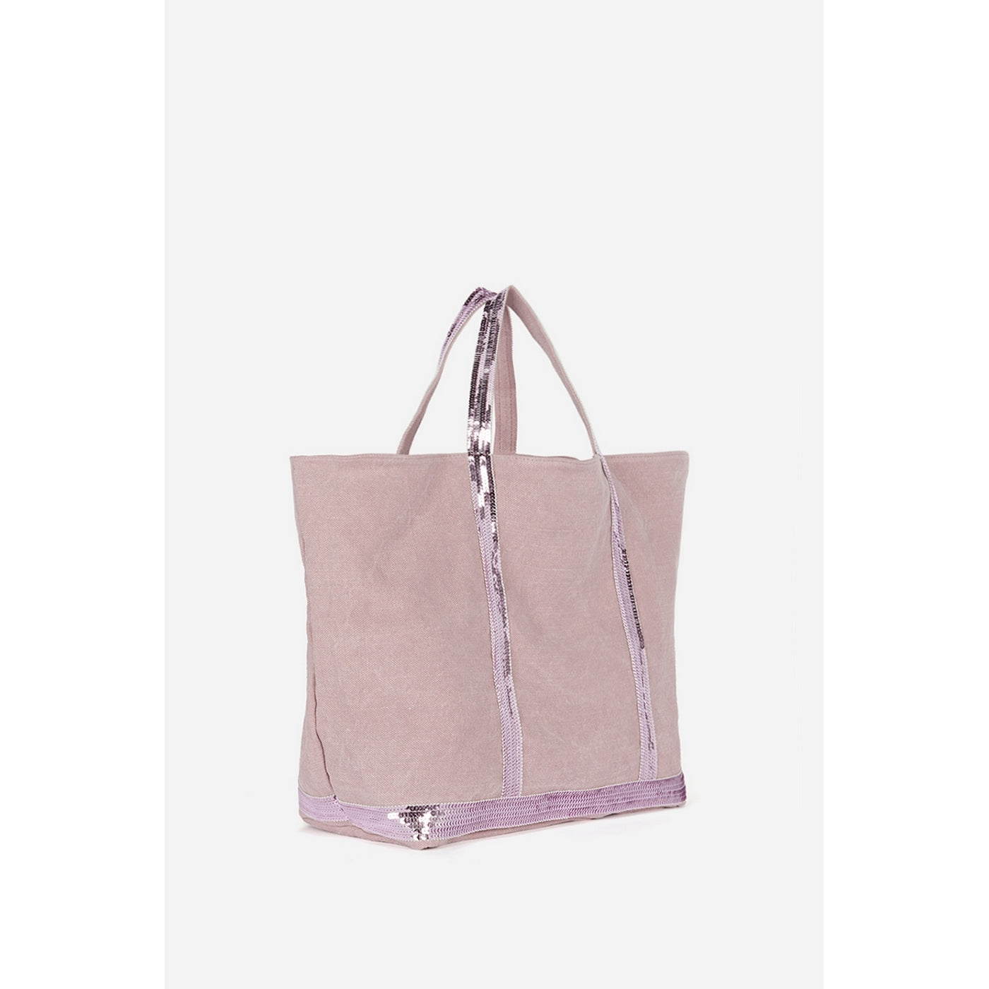 Bolso Tote M Lino y Lentejuelas - Lila