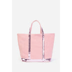 Bolso Tote M Lino y Lentejuelas - Lila