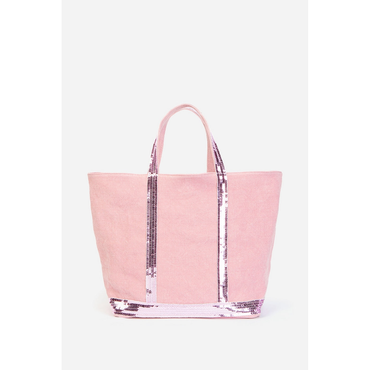 Bolso Tote M Lino y Lentejuelas - Lila