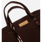 Linen M Tote Bag - Plum