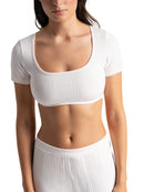 Crop-Top Manches Courtes Isabella - Blanc