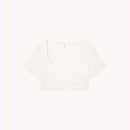 Crop-Top Manches Courtes Isabella - Blanc