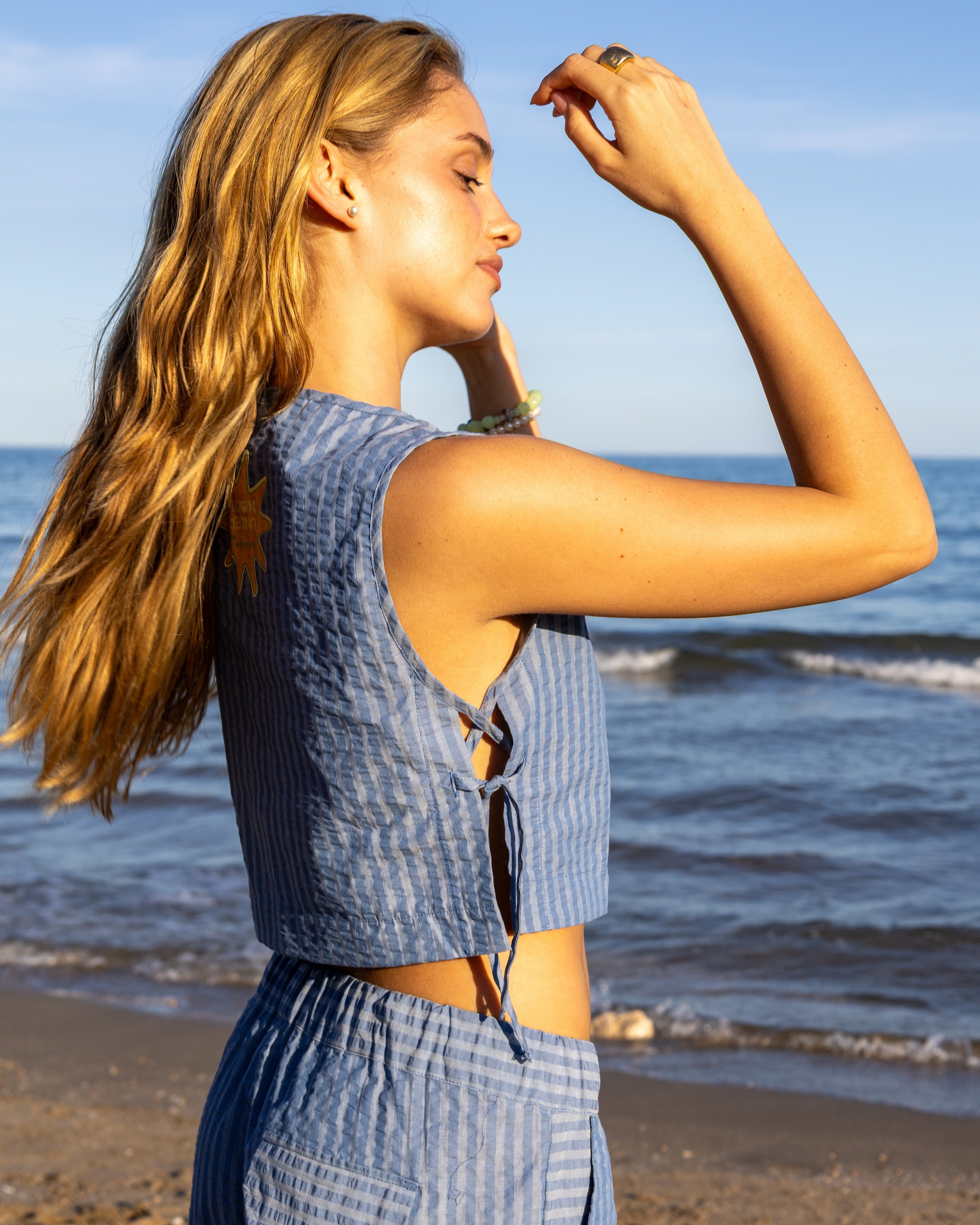 Top À Rayures - Bleu