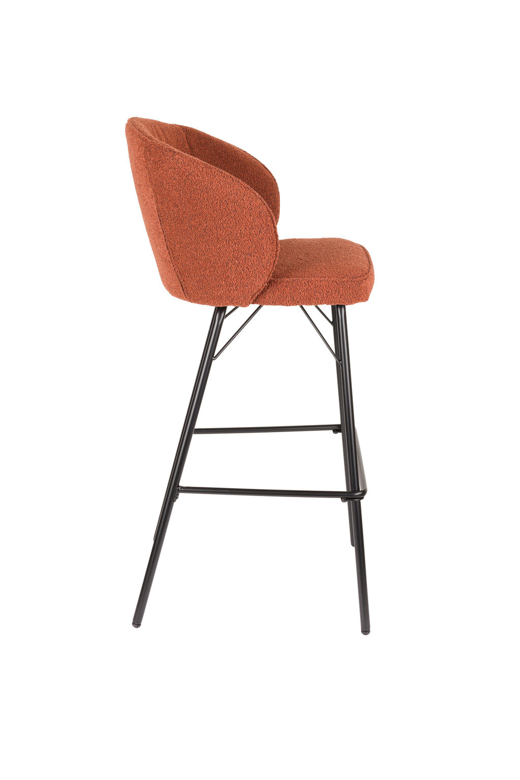 Joa - Bar & Counter Stool - Polyester - Terracotta/Brown