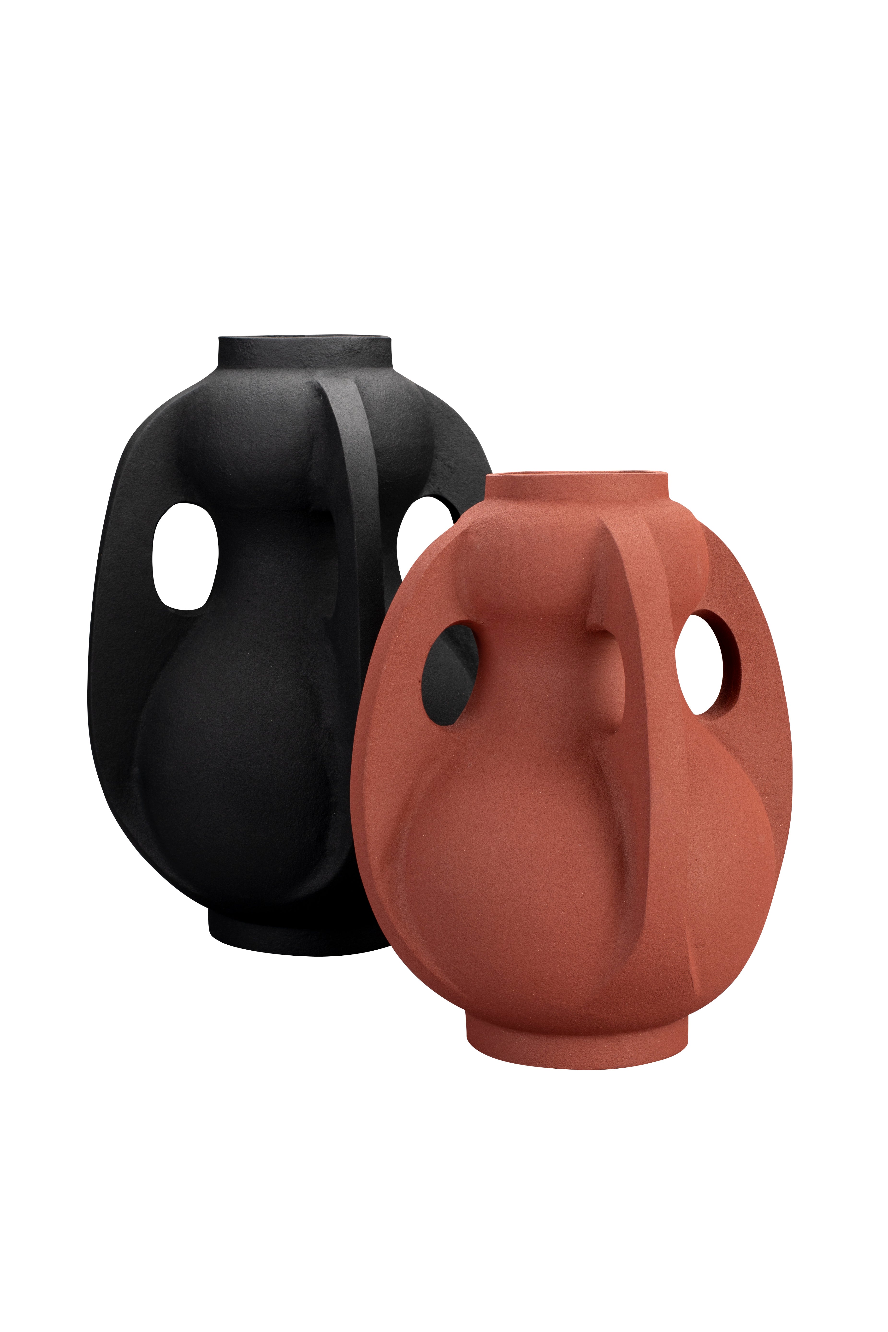 Thiago M - Vase - Aluminum - Terracotta Red