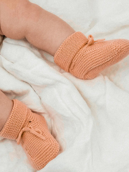 Slippers 0-6 Months 100% Organic Cotton Peach