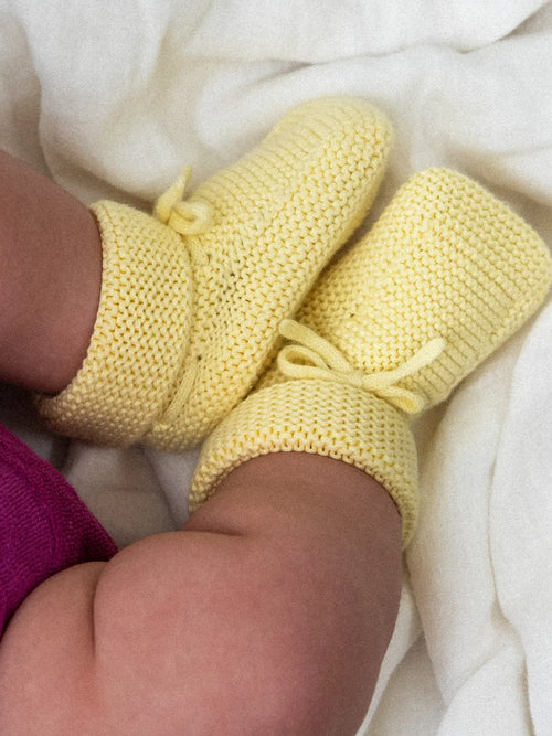 Slippers 0-6 Months 100% Organic Cotton Banana Yellow