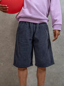 Le Bermuda Velours Ardoise