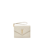 Saint Laurent - Bolso shopper acolchado Cassandre - Mujeres - Blanco