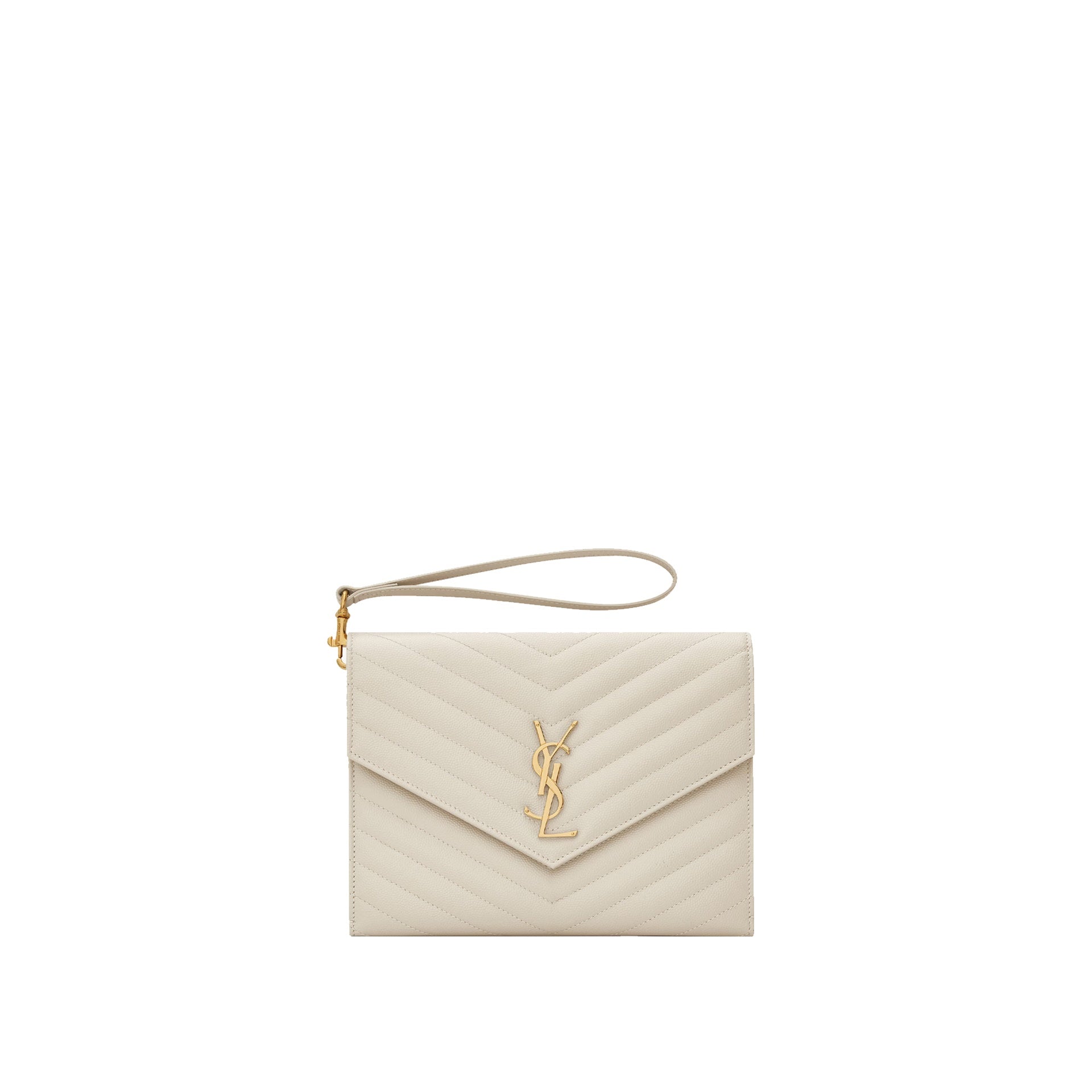 Saint Laurent - Bolso shopper acolchado Cassandre - Mujeres - Blanco