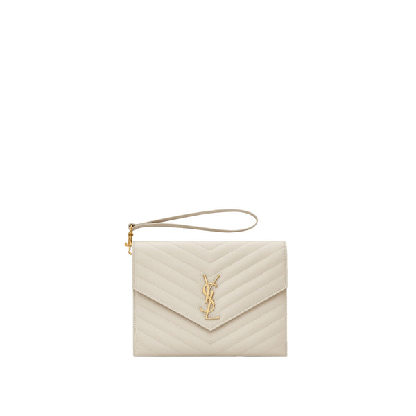 Saint Laurent - Bolso shopper acolchado Cassandre - Mujeres - Blanco