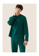 Ensemble Pyjama Haut Et Pantalon Vert En Coton - Pyjama Hugo Haut Manches Longues Et Bas Long Uni Vert