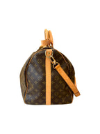 Sac À Main Louis Vuitton Keepall Bandoulière 45 Toile - Marron
