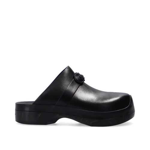 Mules - Salvatore Ferragamo Nope Leather  - Black