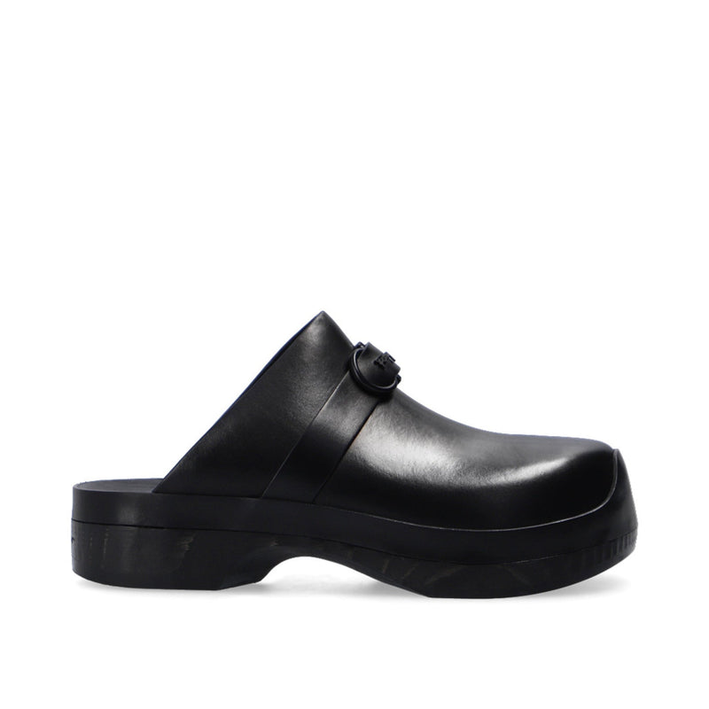 Mules - Salvatore Ferragamo Nope Leather  - Black