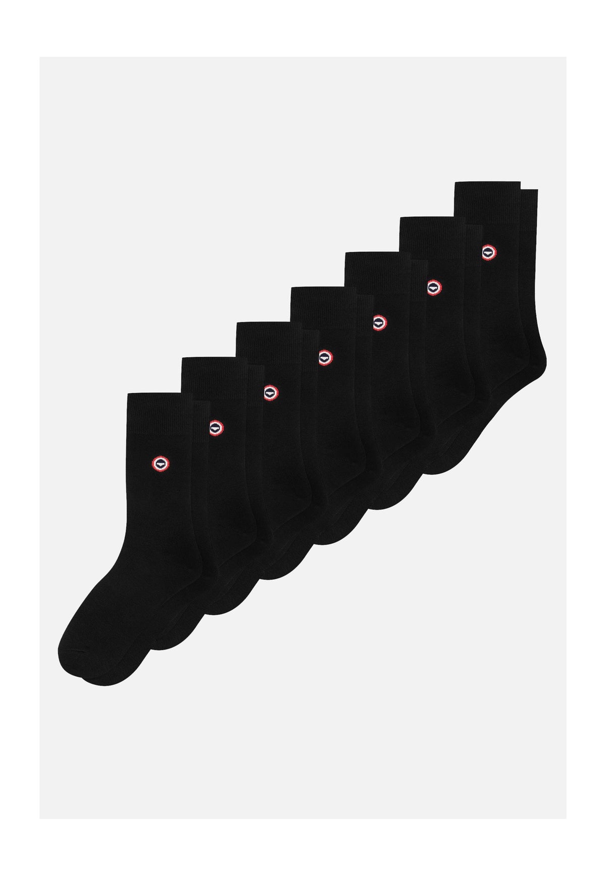 Pack Of 7 Cotton Calf-Length Socks - Black