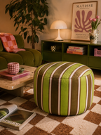 Pouf Rayures "Brown & Green"