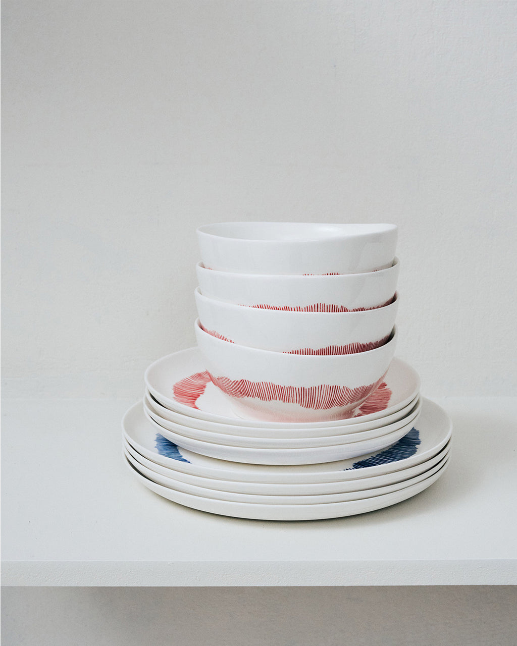 Feast - Coffret De Démarrage 12 Pièces - Grès - Blanc Stripes