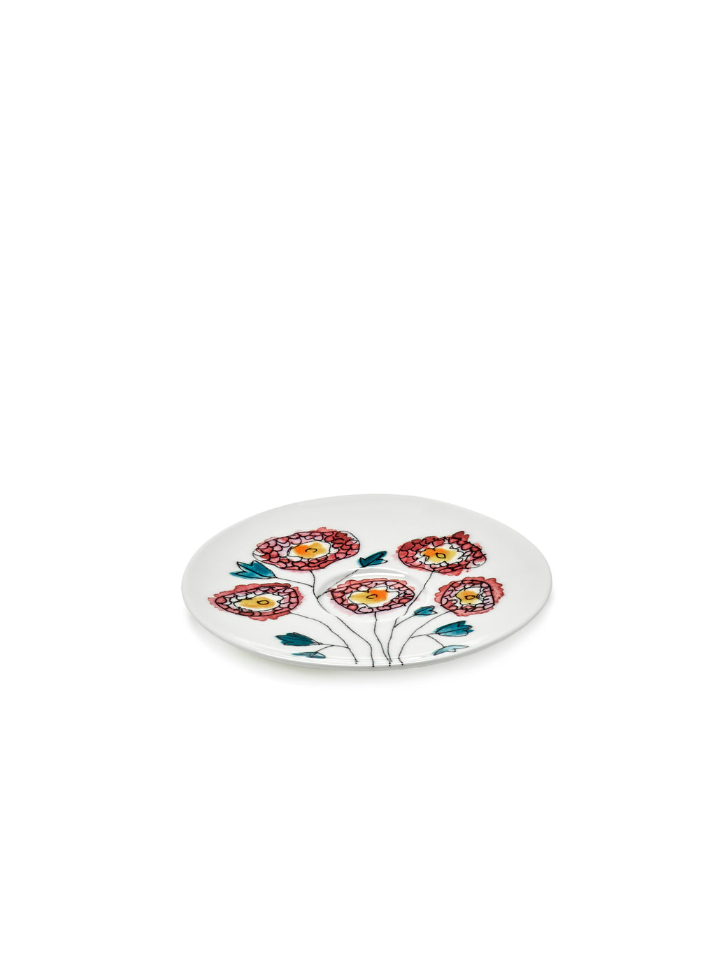 Midnight Flowers - Lot De 2 Soucoupes Pour Tasse À Café Basse - Porcelaine Bone China - Anemone Milk
