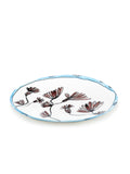 Midnight Flowers - Plat De Service - L - Porcelaine Bone China - Camelia Aubergine