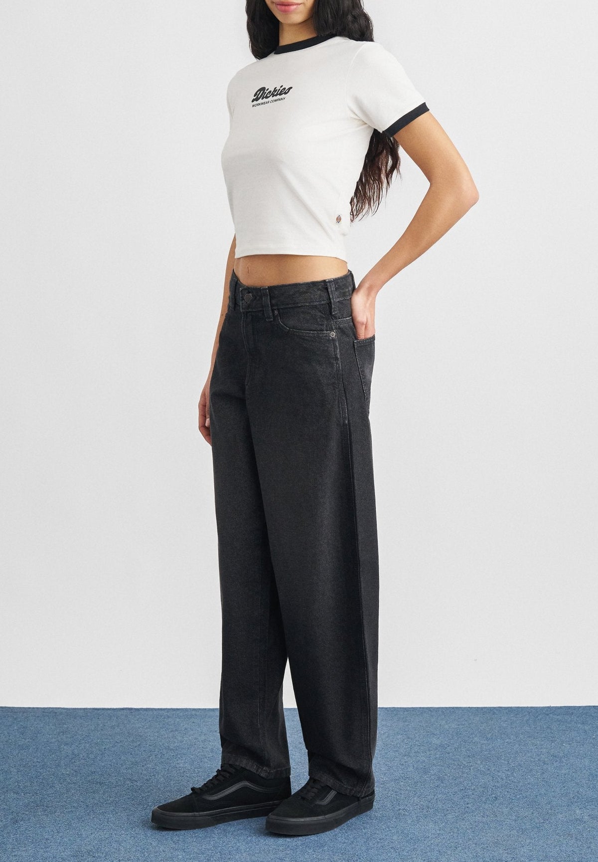 Jean De Travail 957 Loose Tapered - Black Wash Faded - Femme