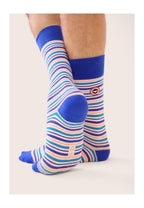 Calcetines de Media Caña Lucas Rayas Colchón - Azul Océano