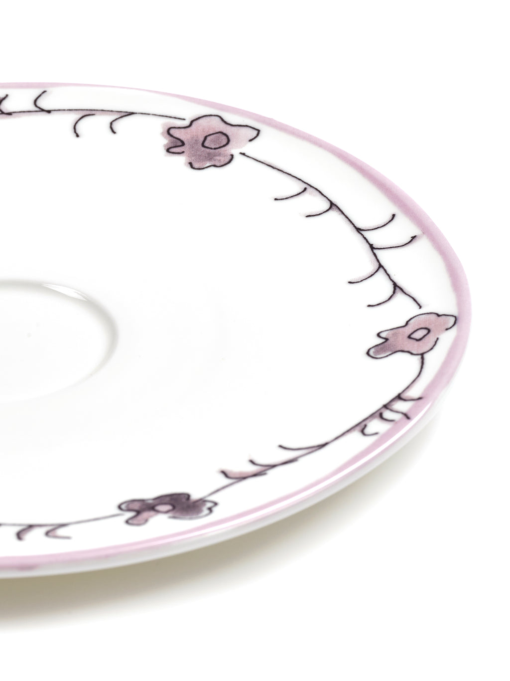 Midnight Flowers - Lot De 2 Soucoupes Pour Consommé - Porcelaine Bone China - Foncé Viola
