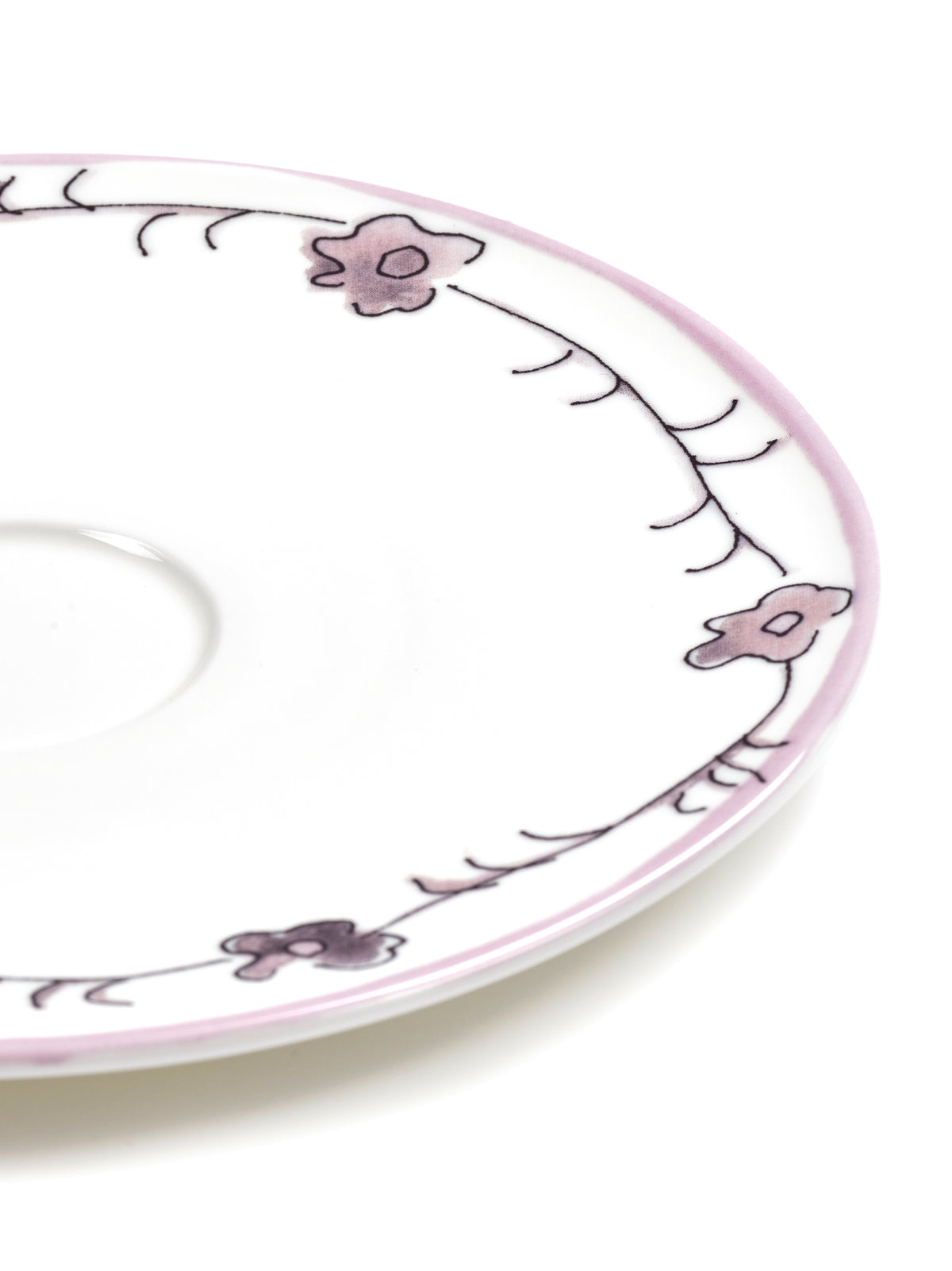 Midnight Flowers - Lot De 2 Soucoupes Pour Consommé - Porcelaine Bone China - Foncé Viola