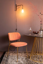 Jolien - Dining Room Chair - Fabric - Gold/Pink