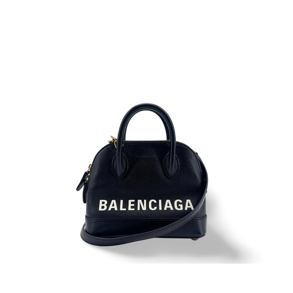 Balenciaga - Logo Ville XXS Leather Handbag - Black