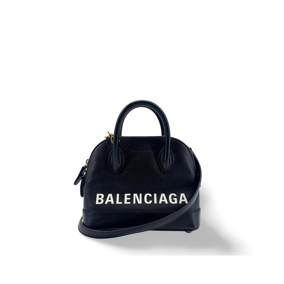 Balenciaga - Logo Ville XXS Leather Handbag - Black