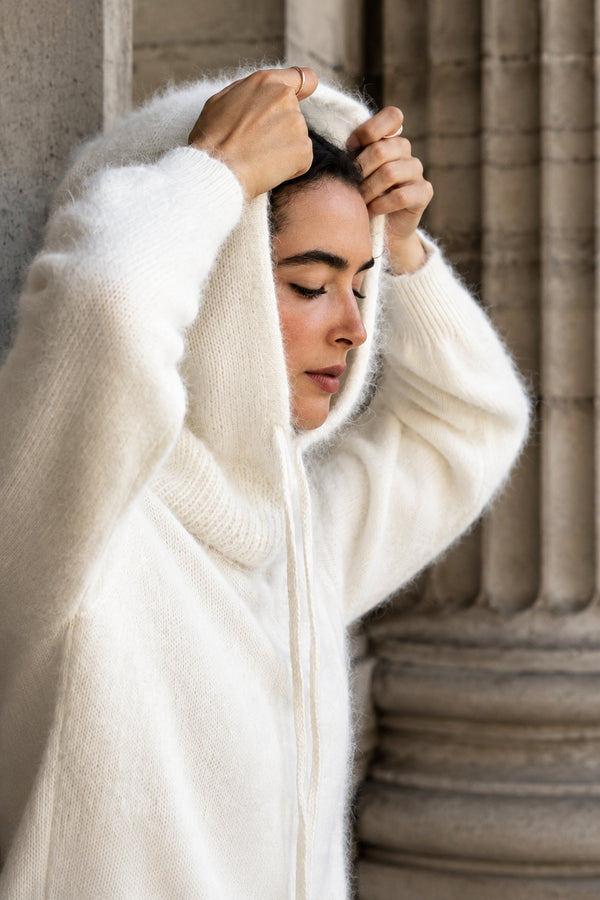 Elefanthue I Naturlig Angora