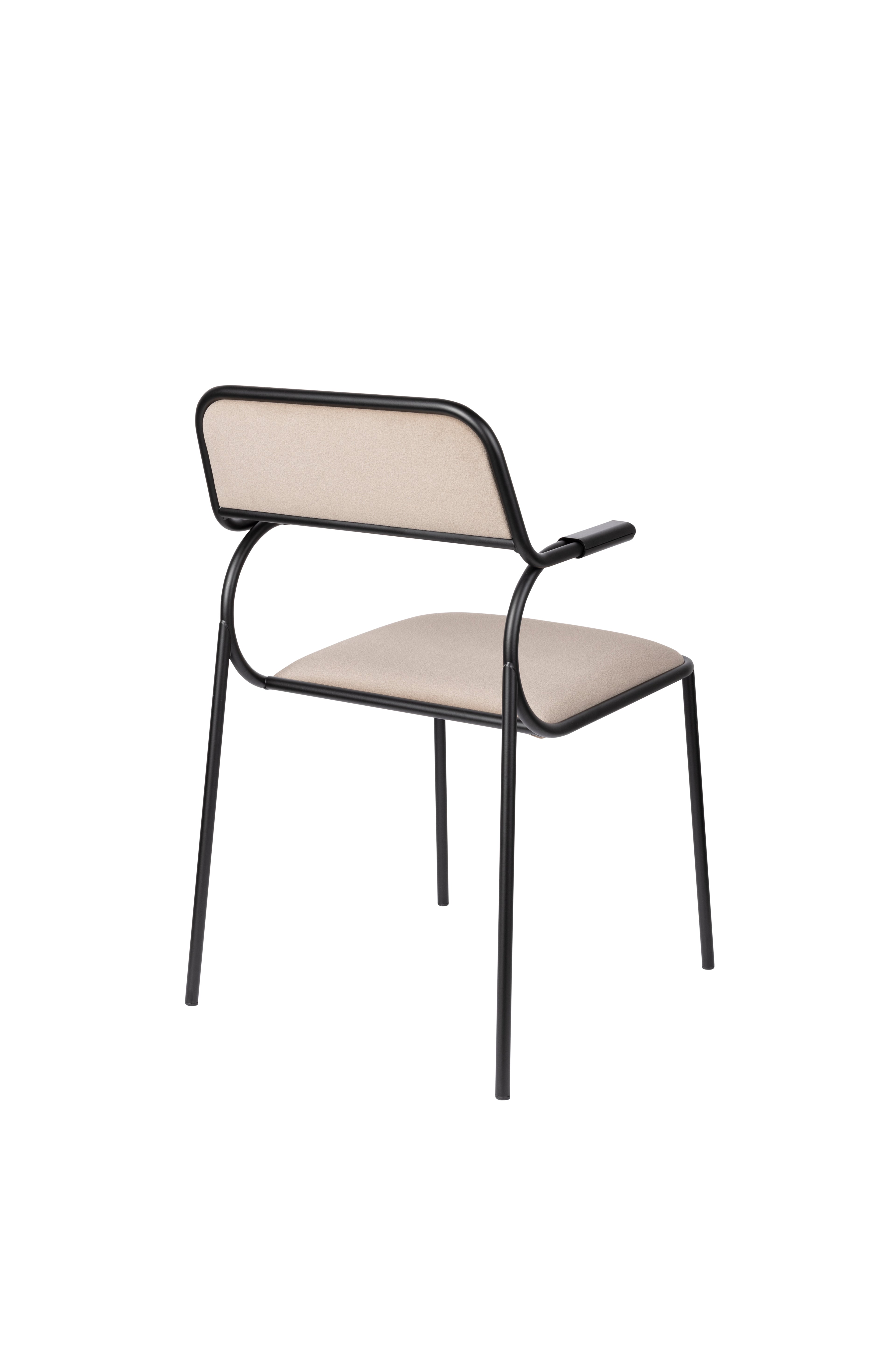 Alba - Dining Room Armchair - Fabric - Black/Beige
