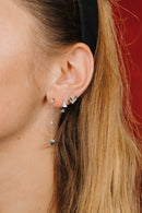 Composition de boucles d'oreilles coeur femme argent