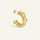 Demi créoles fleur acier inoxydable doré