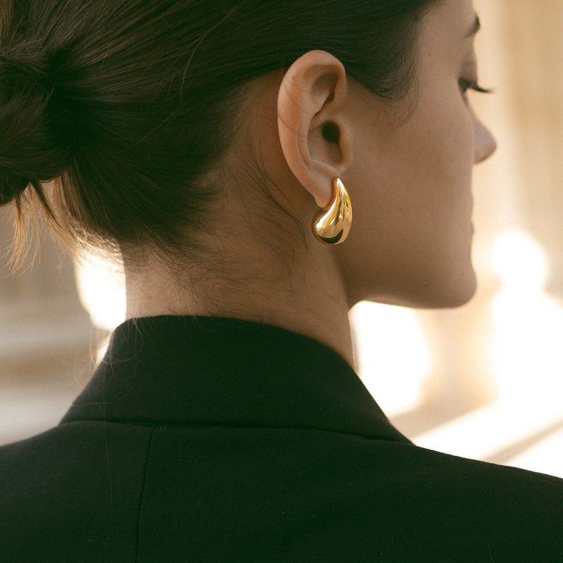 Boucles d'oreilles Goutte acier inoxydable doré 