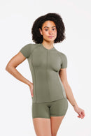 Top Power Manches Courtes - Forest Mist