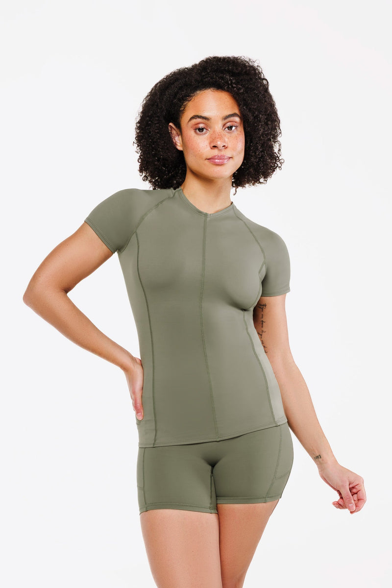 Top Power Manches Courtes - Forest Mist