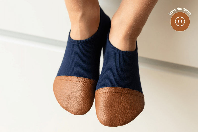 Les Petits Jerseys Bleu Profond - Chaussons Souples - Pour L'Intérieur