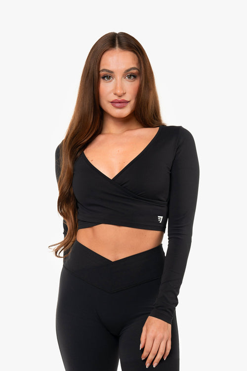 Top Crossed Manches Longues - Black