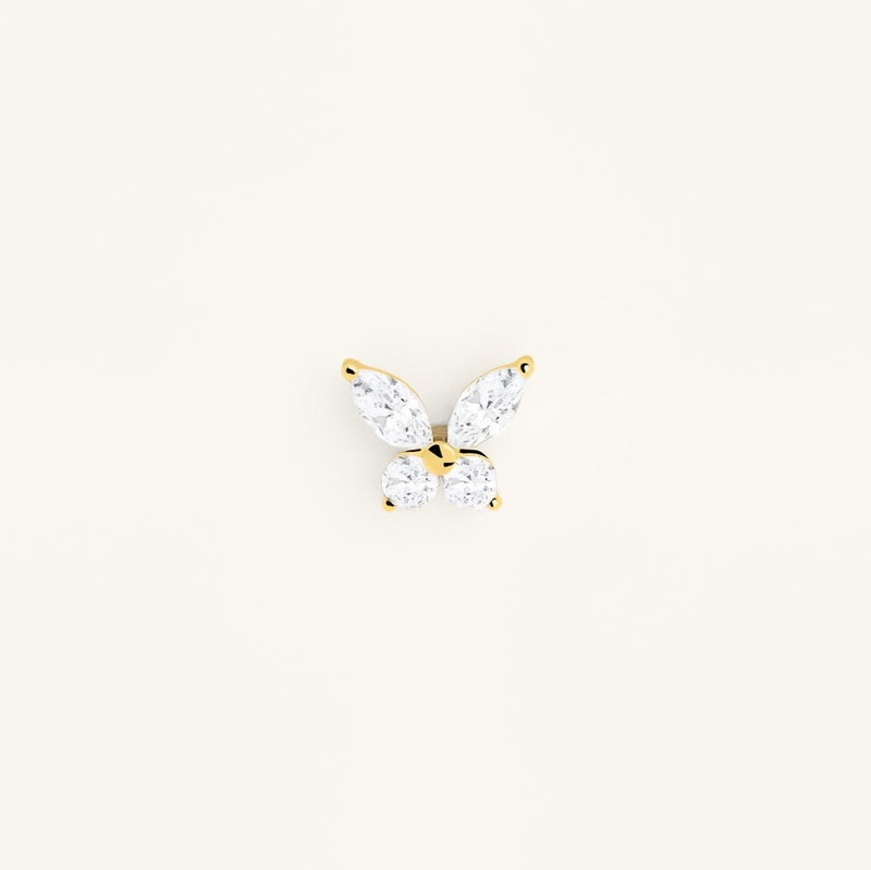 Piercing butterfly en titane doré
