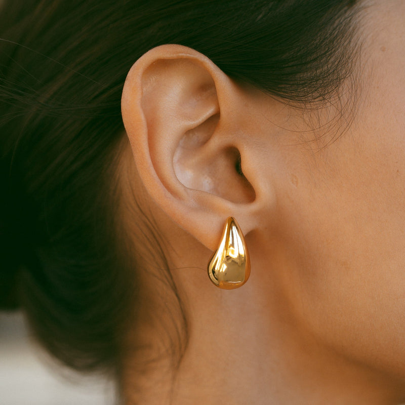 Boucles d'oreilles Gouttes Acier inoxydable doré