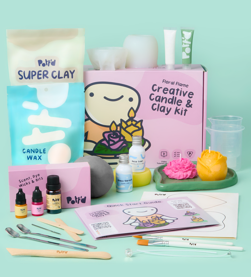 Creative Candle & Clay Kit - Floral Flame