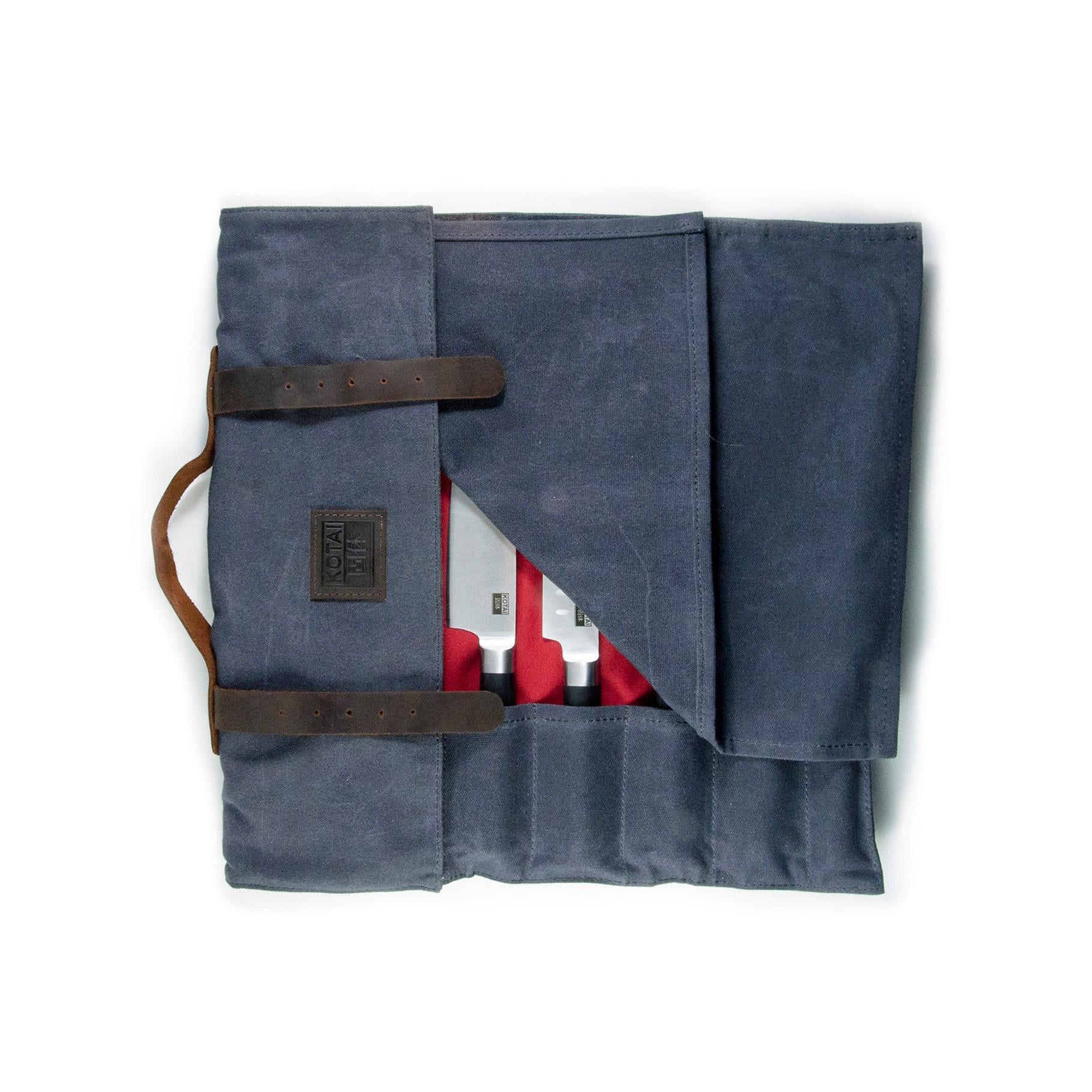 Knife Case - Leather Flower & Canvas