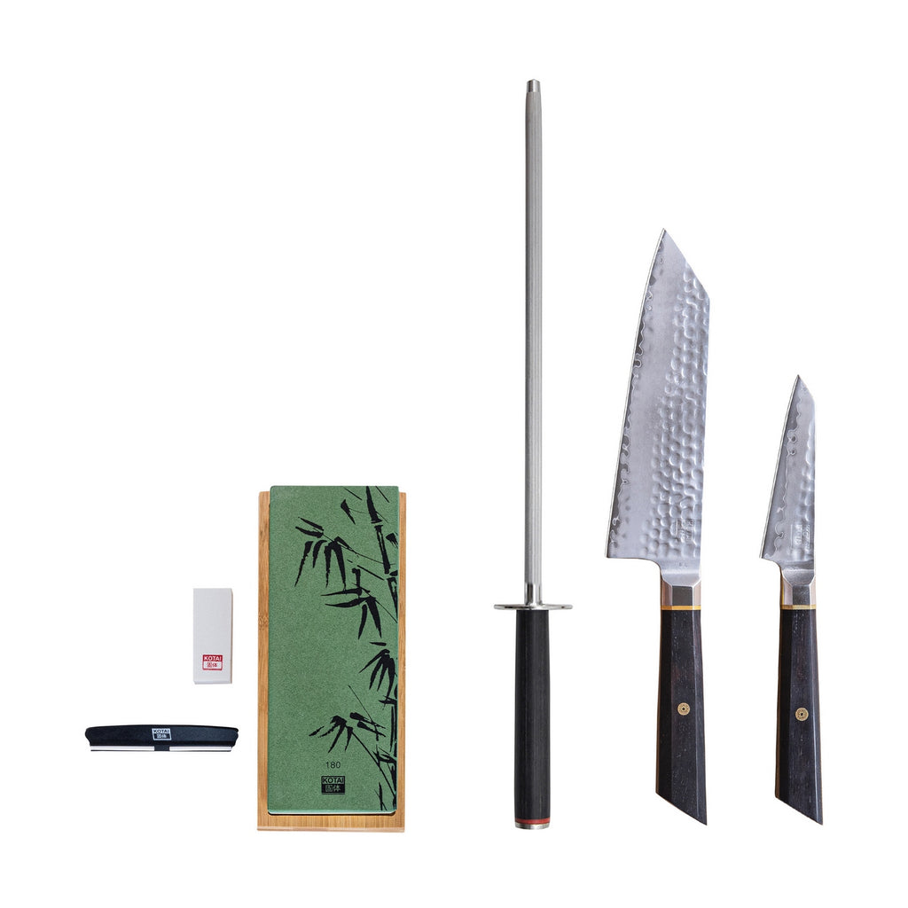 Bunka San-Mai Collection - 4 Piece Basic Set: 2 Knives + 2 Accessories