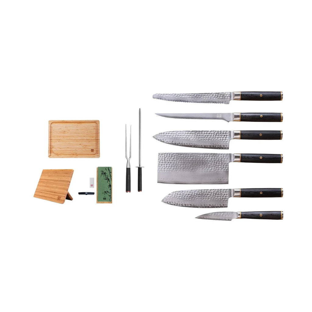 Collection Pakka San-Mai - Set Complet 11 Pièces : 6 Couteaux + 5 Accessoires