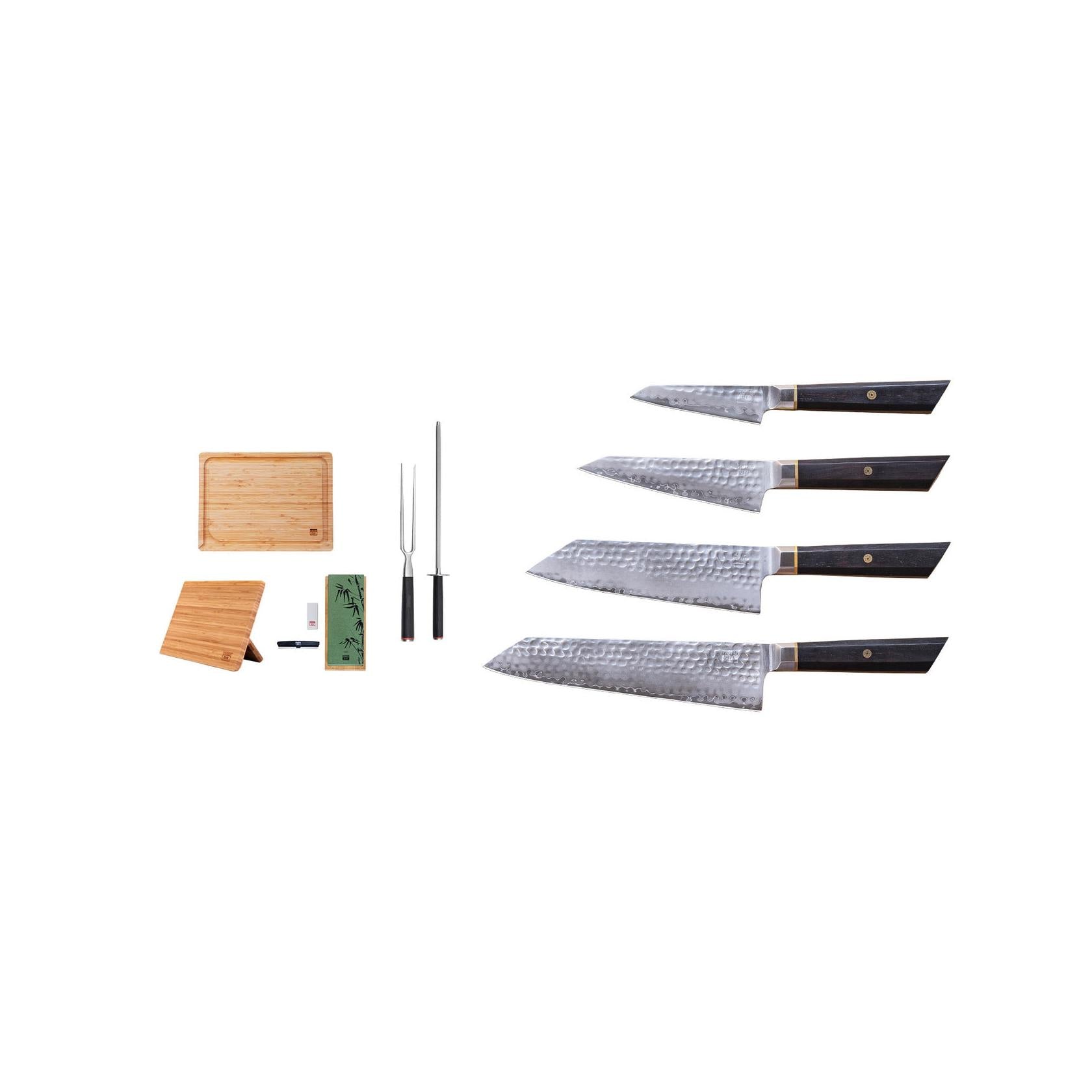 Collection Bunka San-Mai - Set Complet 9 Pièces : 4 Couteaux + 5 Accessoires