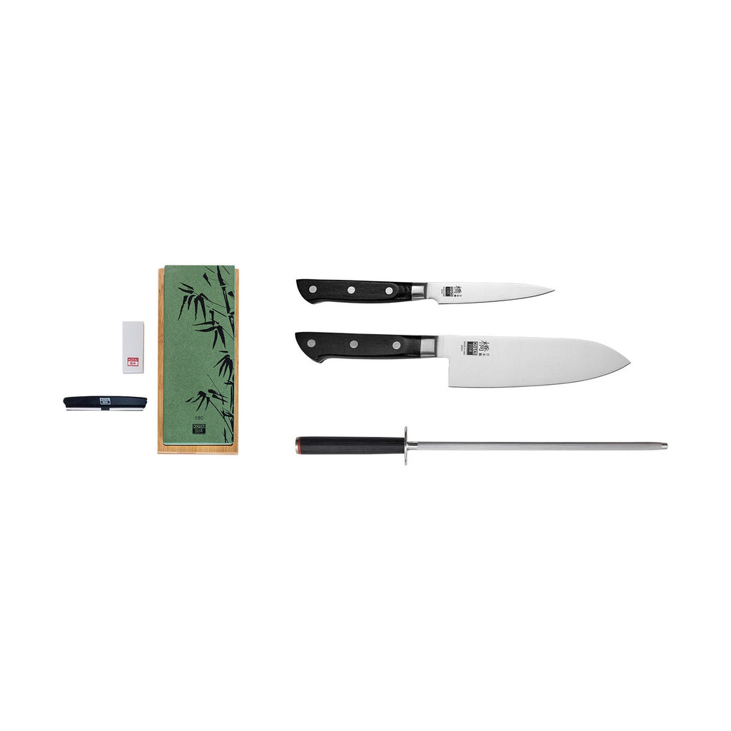 Hashi Classic Collection - 4 Piece Deluxe Basic Set: 2 Knives + 2 Accessories