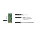 Hashi Classic Collection - 4 Piece Deluxe Basic Set: 2 Knives + 2 Accessories