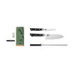 Hashi Classic Collection - 4 Piece Deluxe Basic Set: 2 Knives + 2 Accessories